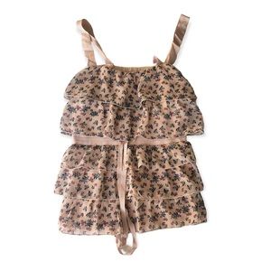 Lauren Conrad Cherry Ruffle Tank Top, Pink, XS, Cotton/Modal Polyester Ruffle